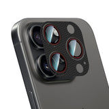 iPhone 16 Pro CaseWorld Karbon Fiber Serisi Anti Reflective Full Kamera Lens Koruyucu Siyah-Kırmızı
