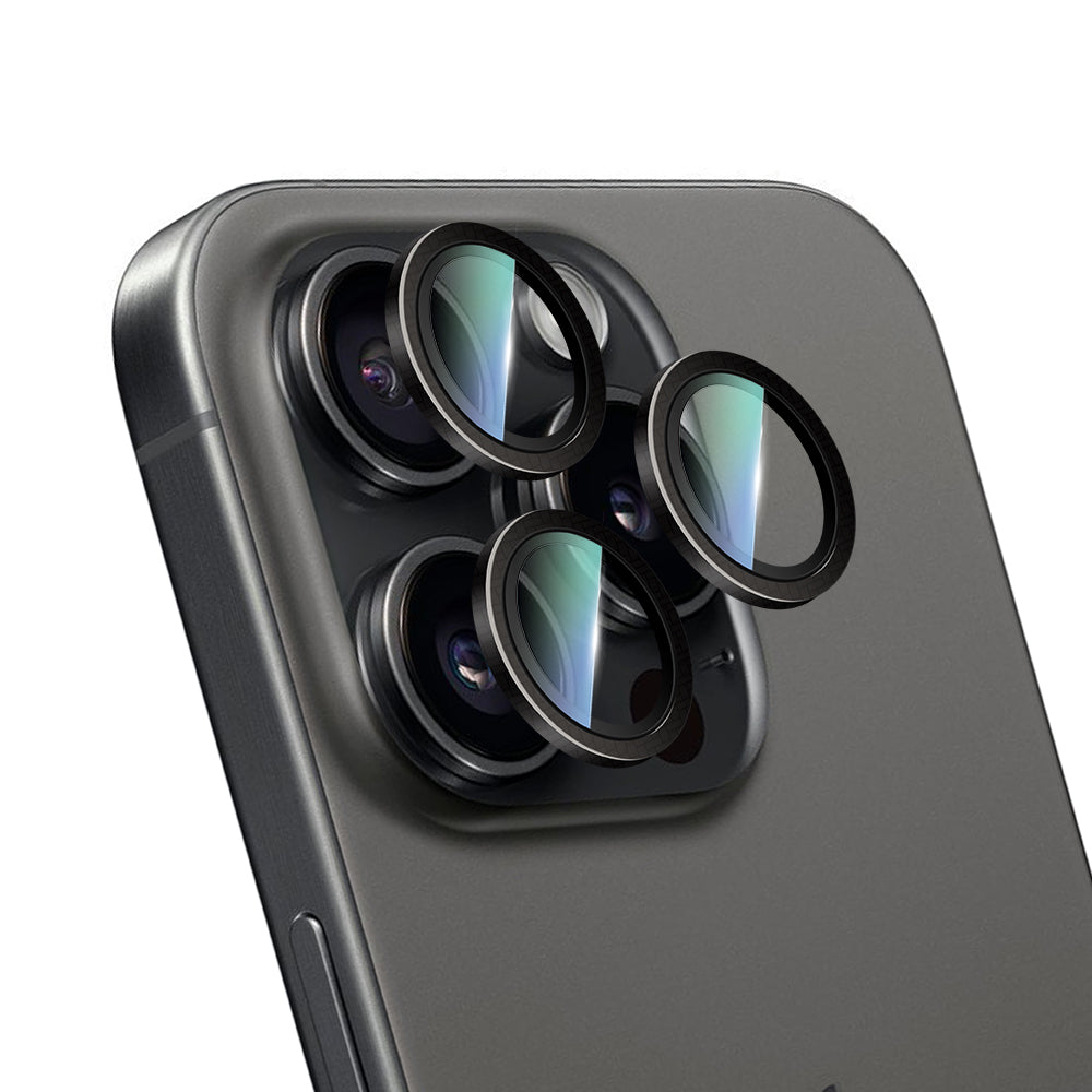 iPhone 16 Pro CaseWorld Karbon Fiber Serisi Anti Reflective Ultra Clear Kamera Lens Koruyucu Siyah