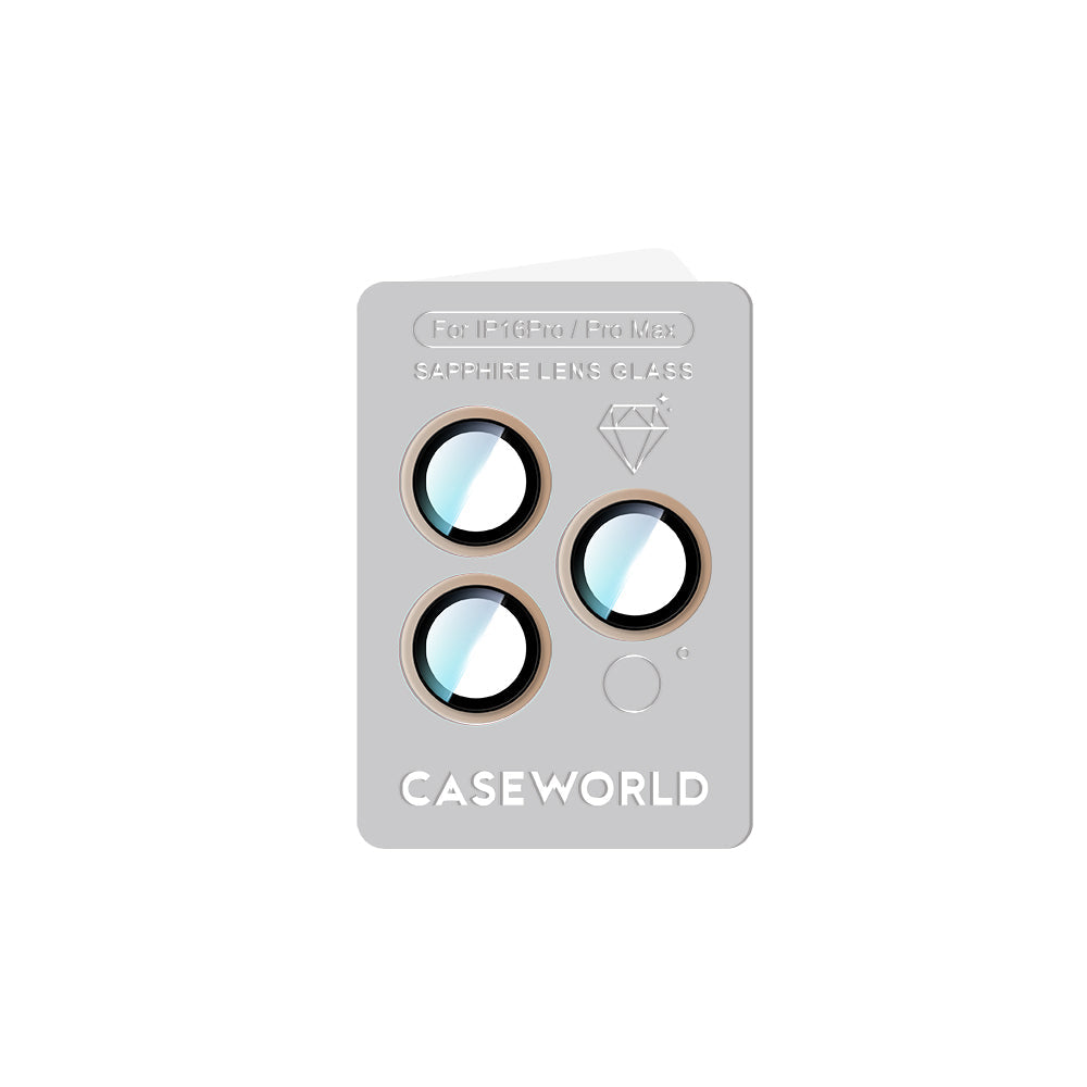 iPhone 16 Pro Uyumlu CaseWorld Sapphire Serisi Anti Reflective Lens Koruyucu Gold