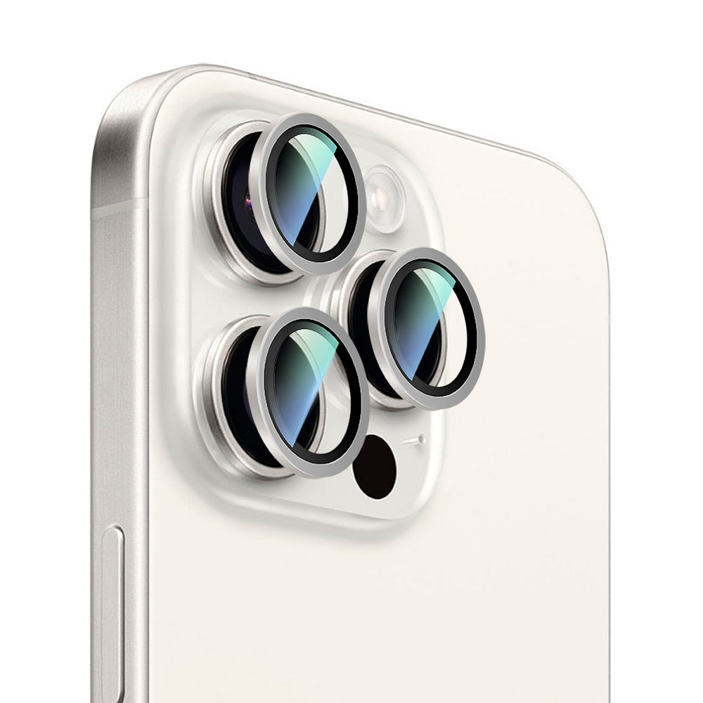 iPhone 16 Pro Uyumlu CaseWorld Sapphire Serisi Anti Reflective Lens Koruyucu Gümüş