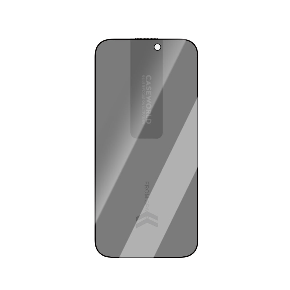 iPhone 16 Pro CaseWorld Ultra-Thin Serisi TMQ Privacy 0.15mm 3D Cam Ekran Koruyucu Uygulamalı Siyah