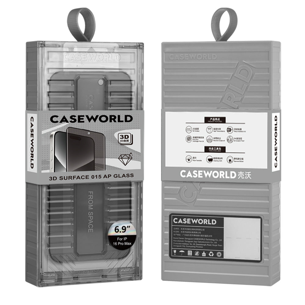iPhone 16 Pro CaseWorld Ultra-Thin Serisi TMQ Privacy 0.15mm 3D Cam Ekran Koruyucu Uygulamalı Siyah