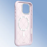 iPhone 16 Pro Uyumlu Kılıf M-safe Şarj Özellikli Youngkit Argyle Serisi Kapak Pembe