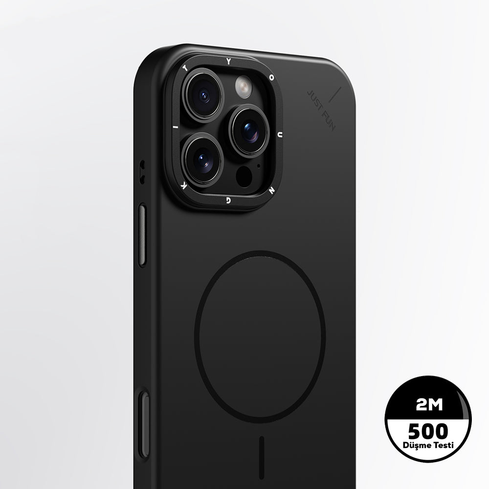 iPhone 16 Pro Kılıf M-safe Şarj Özellikli Youngkit Dynamag Serisi Kapak Siyah