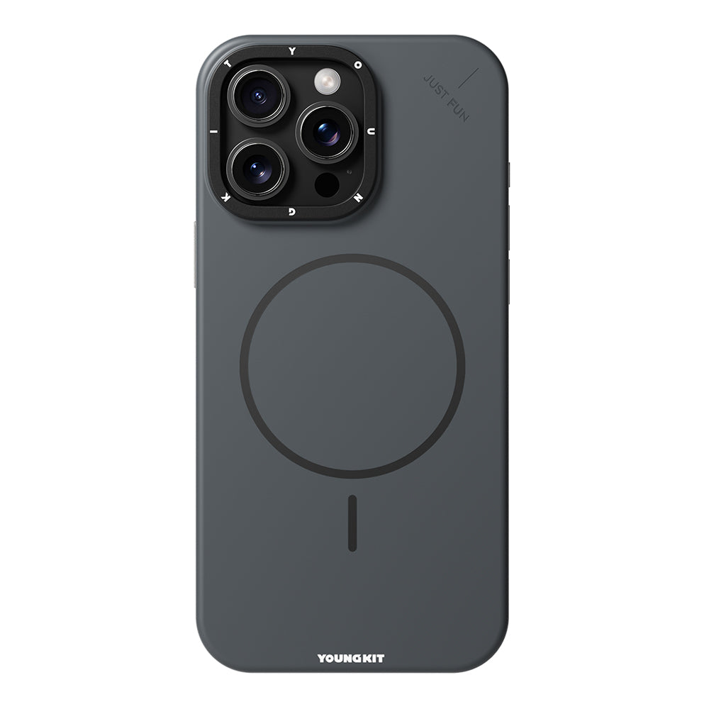 iPhone 16 Pro Kılıf M-safe Şarj Özellikli Youngkit Dynamag Serisi Kapak Gri