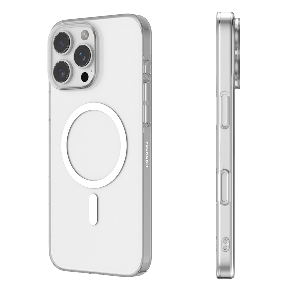 iPhone 16 Pro Uyumlu Kılıf M-safe Şarj Özellikli Youngkit High Definition Serisi Kapak Şeffaf