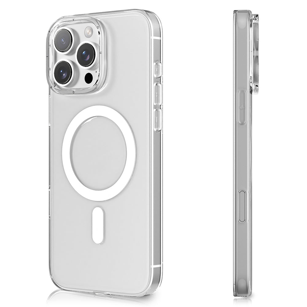 iPhone 16 Pro Uyumlu Kılıf M-safe Şarj Özellikli Youngkit Ice Serisi Kapak Şeffaf