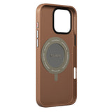 Apple iPhone 16 Pro Kılıf M-safe Şarj Özellikli 360° Standlı Basit Mat Deri Desenli Youngkit Tech Leather Serisi Kapak