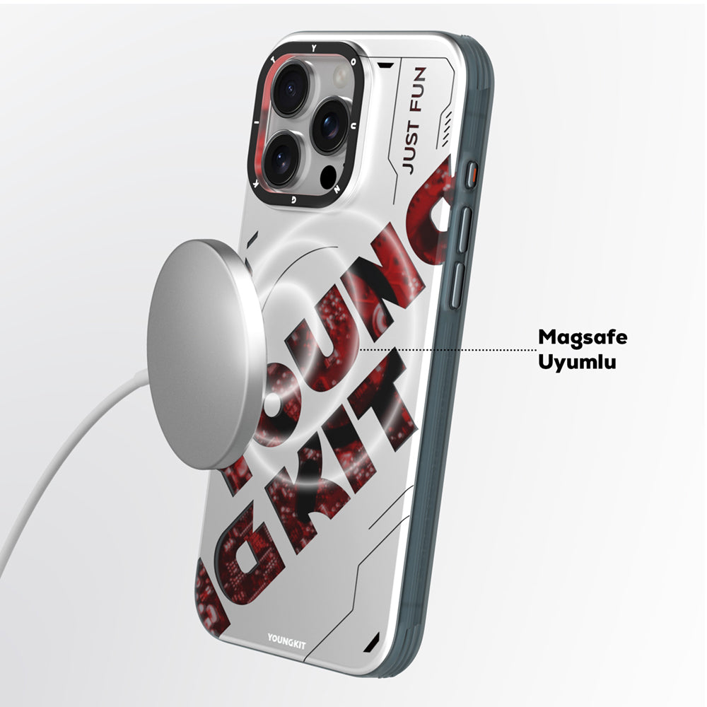 Apple iPhone 16 Pro Kılıf M-safe Şarj Özellikli Airbagli Çift Katmanlı Youngkit Future Serisi Kapak