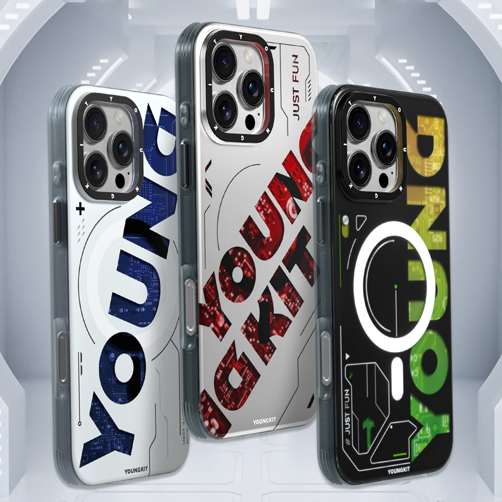 Apple iPhone 16 Pro Kılıf M-safe Şarj Özellikli Airbagli Çift Katmanlı Youngkit Future Serisi Kapak