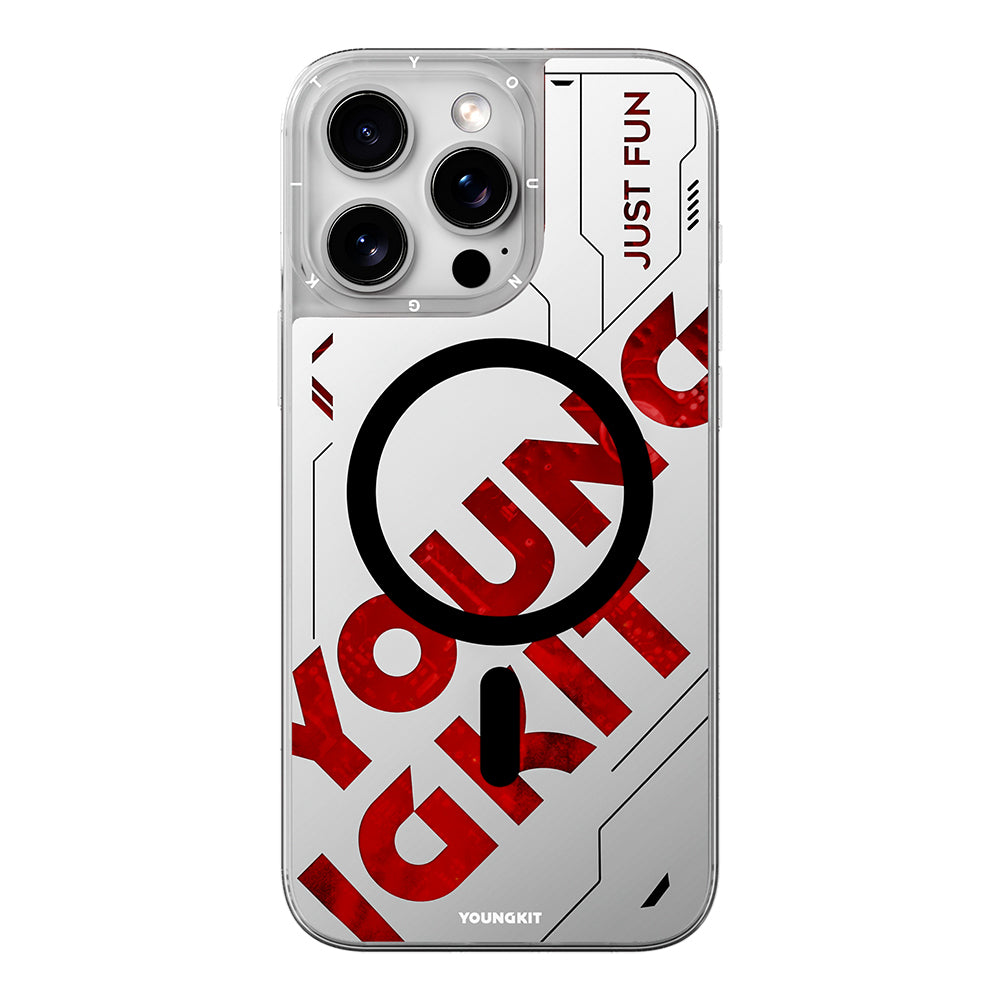 Apple iPhone 16 Pro Kılıf M-safe Şarj Özellikli Airbagli Çift Katmanlı Youngkit Future Streamer Serisi Kapak