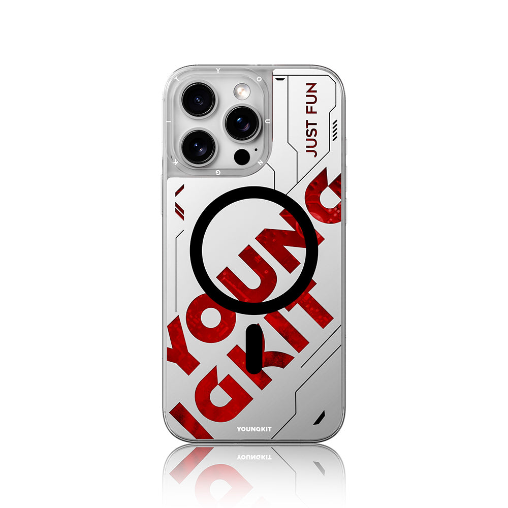 Apple iPhone 16 Pro Kılıf M-safe Şarj Özellikli Airbagli Çift Katmanlı Youngkit Future Streamer Serisi Kapak