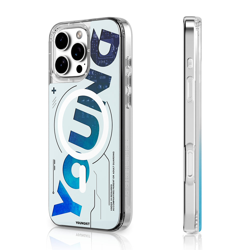 Apple iPhone 16 Pro Kılıf M-safe Şarj Özellikli Airbagli Çift Katmanlı Youngkit Future Streamer Serisi Kapak