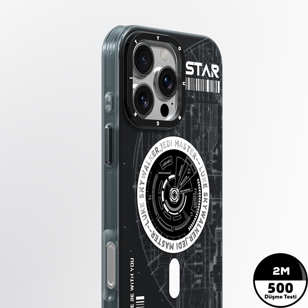 Apple iPhone 16 Pro Kılıf M-safe Şarj Özellikli Airbagli Hologram Tasarımlı Youngkit Interstellar Serisi Kapak