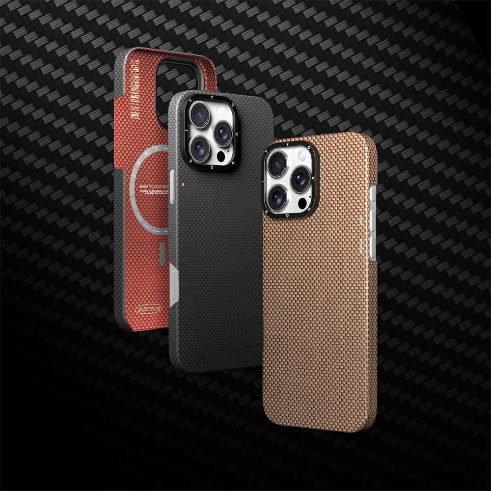 Apple iPhone 16 Pro Kılıf M-safe Şarj Özellikli Aramid Fiber Youngkit 1500D Kevlar Extreme Wing Serisi Kapak