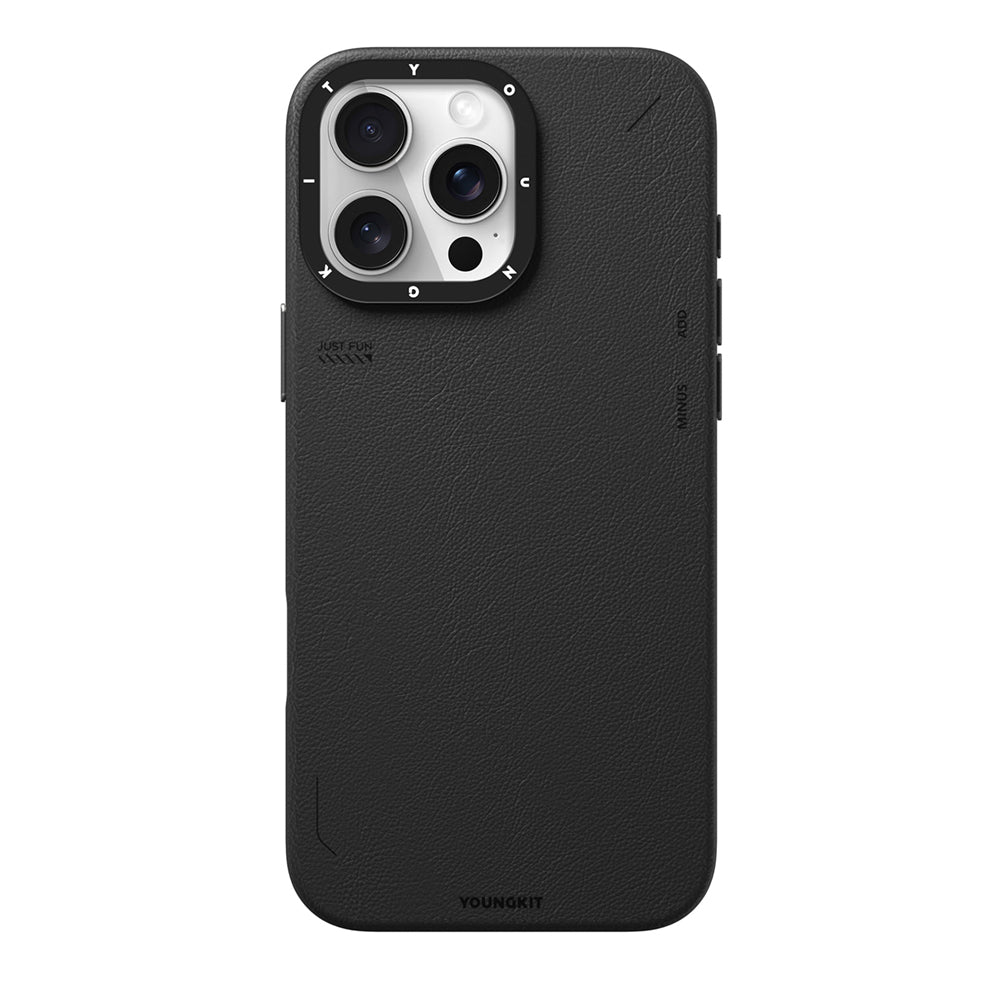 Apple iPhone 16 Pro Kılıf M-safe Şarj Özellikli Basit Mat Deri Desenli Youngkit Tech Fashion Serisi Kapak