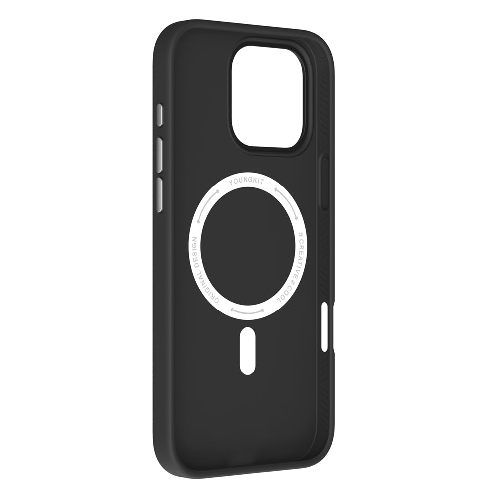 Apple iPhone 16 Pro Kılıf M-safe Şarj Özellikli Basit Mat Deri Desenli Youngkit Tech Fashion Serisi Kapak