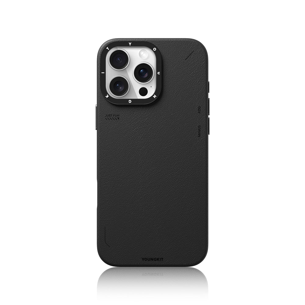 Apple iPhone 16 Pro Kılıf M-safe Şarj Özellikli Basit Mat Deri Desenli Youngkit Tech Fashion Serisi Kapak