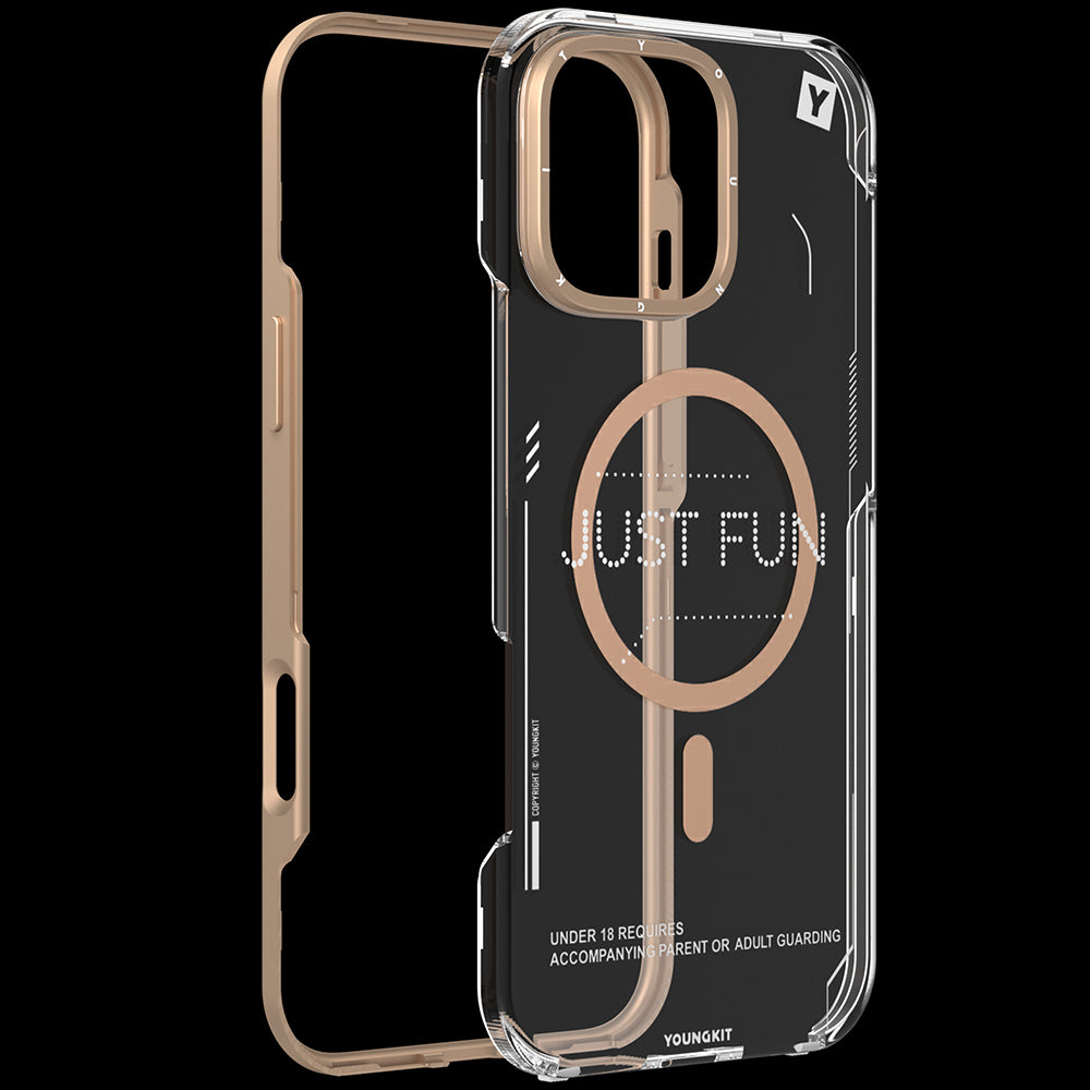 Apple iPhone 16 Pro Kılıf M-safe Şarj Özellikli Çıkarılabilir Arka Yüzeyli Youngkit Mecha Kapak