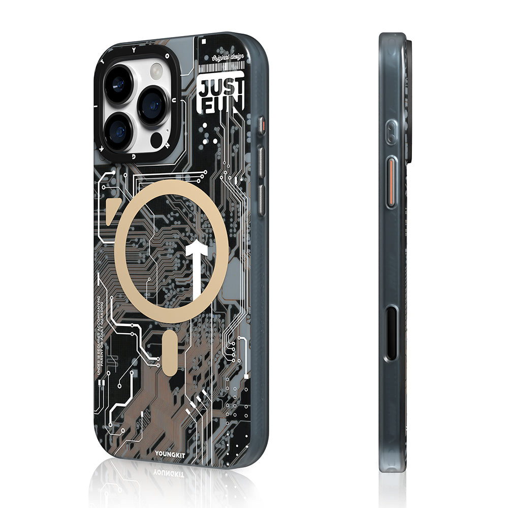 Apple iPhone 16 Pro Kılıf M-safe Şarj Özellikli Kamera Denetim Butonlu Youngkit Technology Serisi Kapak