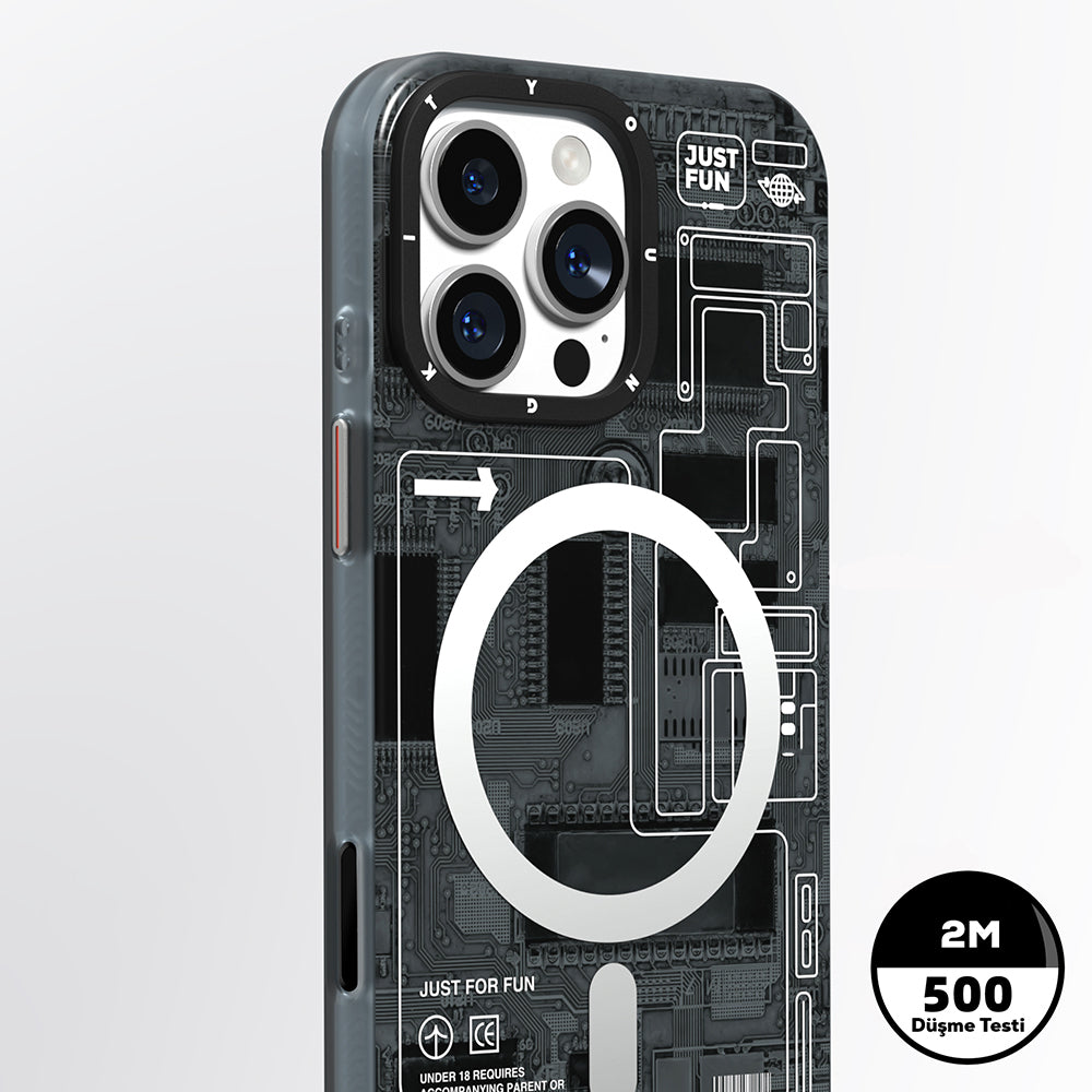Apple iPhone 16 Pro Kılıf M-safe Şarj Özellikli Kamera Denetim Butonlu Youngkit Technology Serisi Kapak