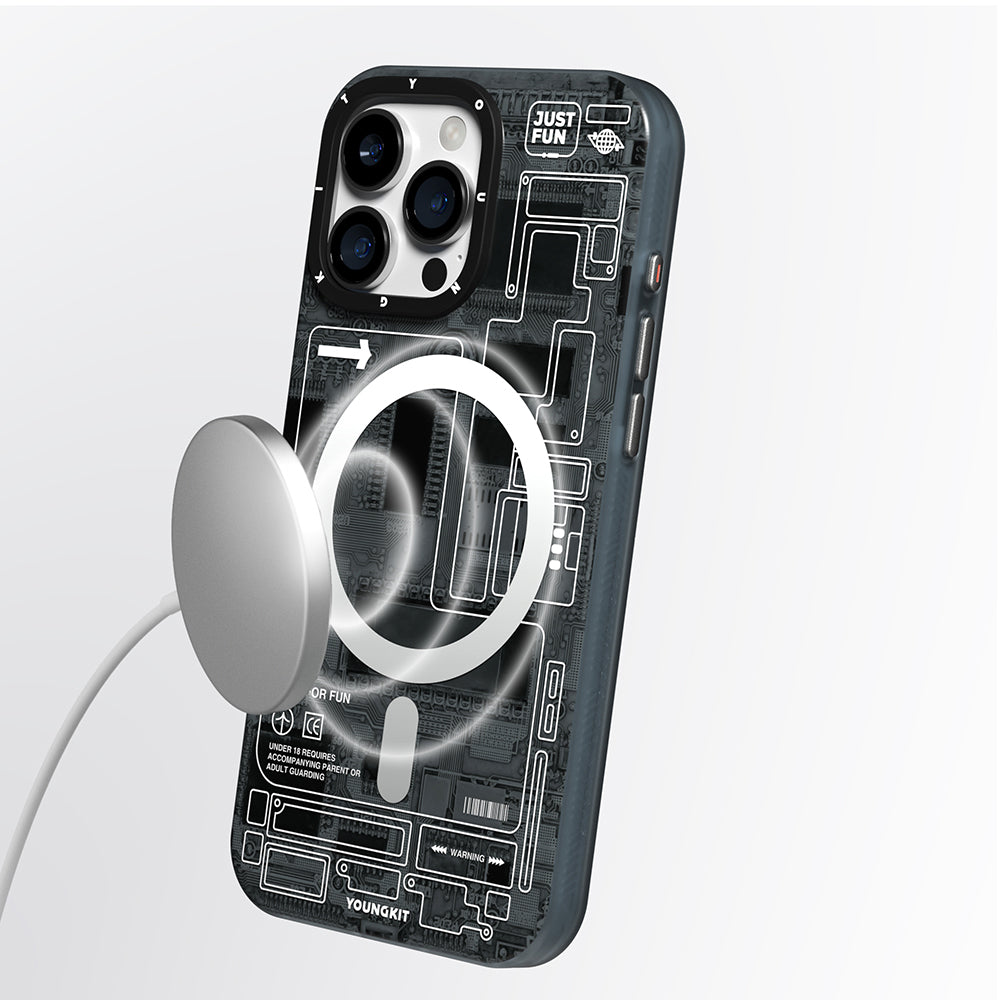 Apple iPhone 16 Pro Kılıf M-safe Şarj Özellikli Kamera Denetim Butonlu Youngkit Technology Serisi Kapak