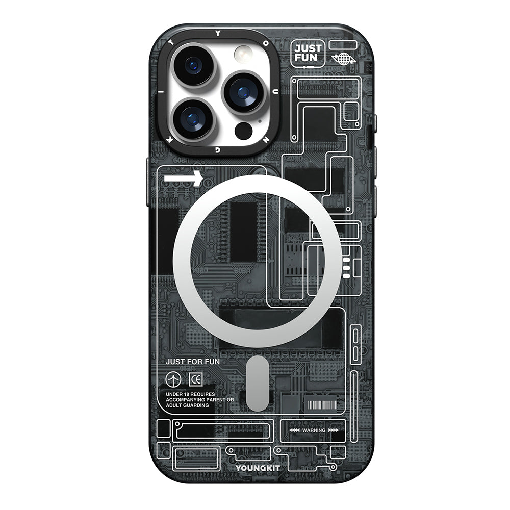 Apple iPhone 16 Pro Kılıf M-safe Şarj Özellikli Kamera Denetim Butonlu Youngkit Technology Serisi Kapak