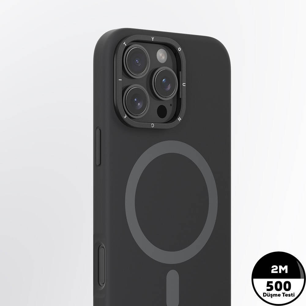 Apple iPhone 16 Pro Kılıf M-safe Şarj Özellikli Kamera Standlı Youngkit Bitty Cream Kapak