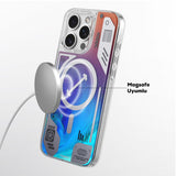 Apple iPhone 16 Pro Kılıf M-safe Şarj Özellikli Parlak Kumlu Sıvılı Tasarımlı Galaxy Fantasy Serisi Kapak