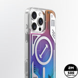 Apple iPhone 16 Pro Kılıf M-safe Şarj Özellikli Parlak Kumlu Sıvılı Tasarımlı Galaxy Fantasy Serisi Kapak