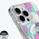 Apple iPhone 16 Pro Kılıf M-safe Şarj Özellikli Parlak Kumlu Sıvılı Youngkit Pink Dream Quicksand Serisi Kapak