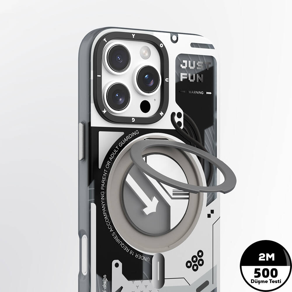 Apple iPhone 16 Pro Kılıf M-safe Şarj Özellikli Youngkit 360° Standlı Starship Serisi Kapak