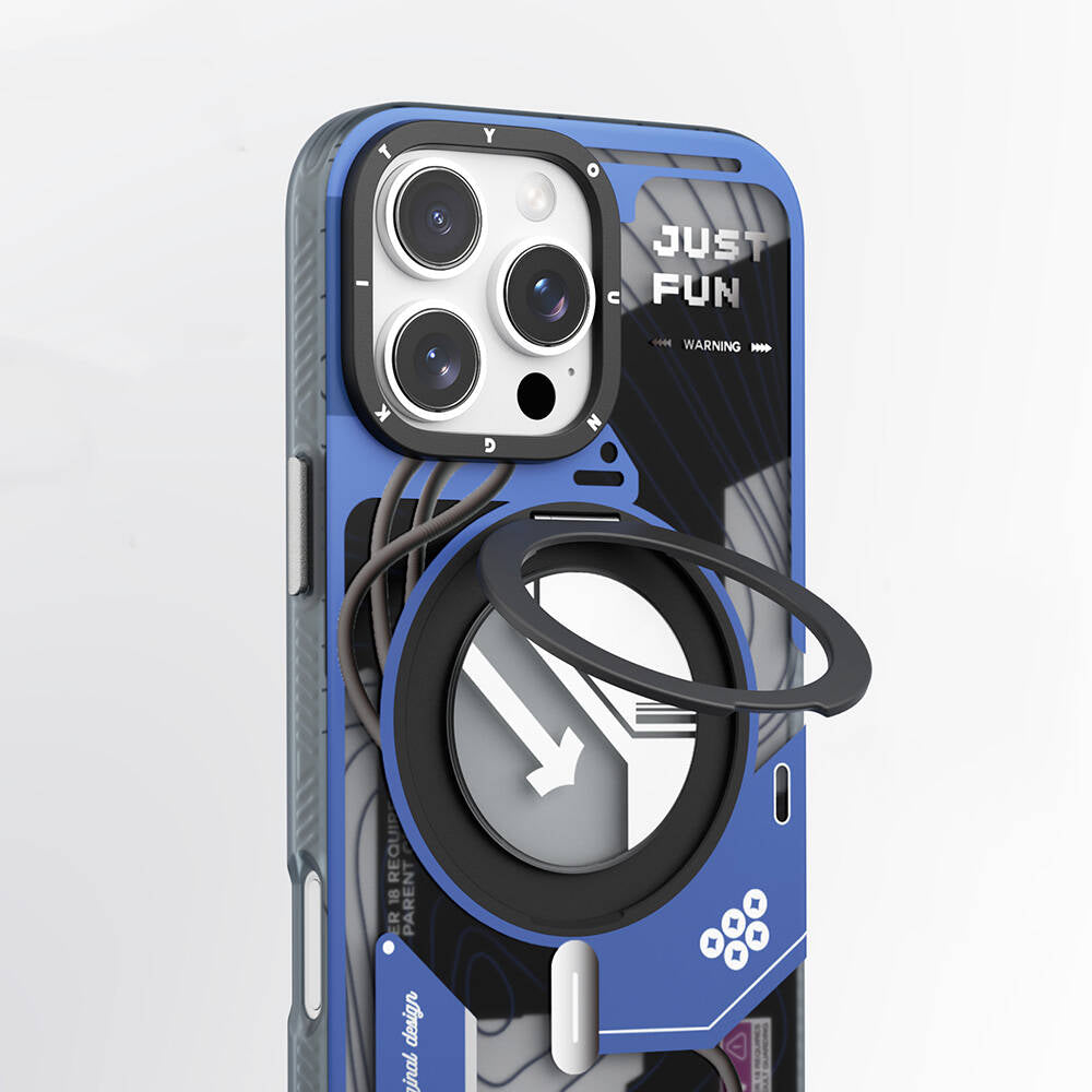 Apple iPhone 16 Pro Kılıf M-safe Şarj Özellikli Youngkit 360° Standlı Starship Serisi Kapak