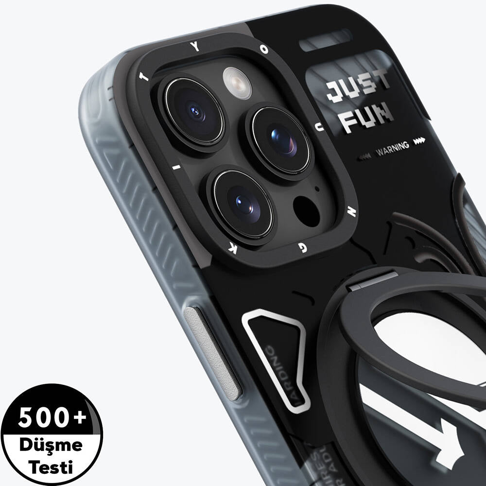 Apple iPhone 16 Pro Kılıf M-safe Şarj Özellikli Youngkit 360° Standlı Starship Serisi Kapak