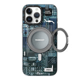 Apple iPhone 16 Pro Kılıf M-safe Şarj Özellikli Youngkit 360° Standlı Technology Serisi Kapak