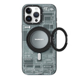Apple iPhone 16 Pro Kılıf M-safe Şarj Özellikli Youngkit 360° Standlı Technology Serisi Kapak