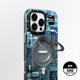 Apple iPhone 16 Pro Kılıf M-safe Şarj Özellikli Youngkit 360° Standlı Technology Serisi Kapak