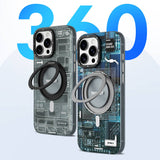 Apple iPhone 16 Pro Kılıf M-safe Şarj Özellikli Youngkit 360° Standlı Technology Serisi Kapak