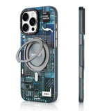 Apple iPhone 16 Pro Kılıf M-safe Şarj Özellikli Youngkit 360° Standlı Technology Serisi Kapak