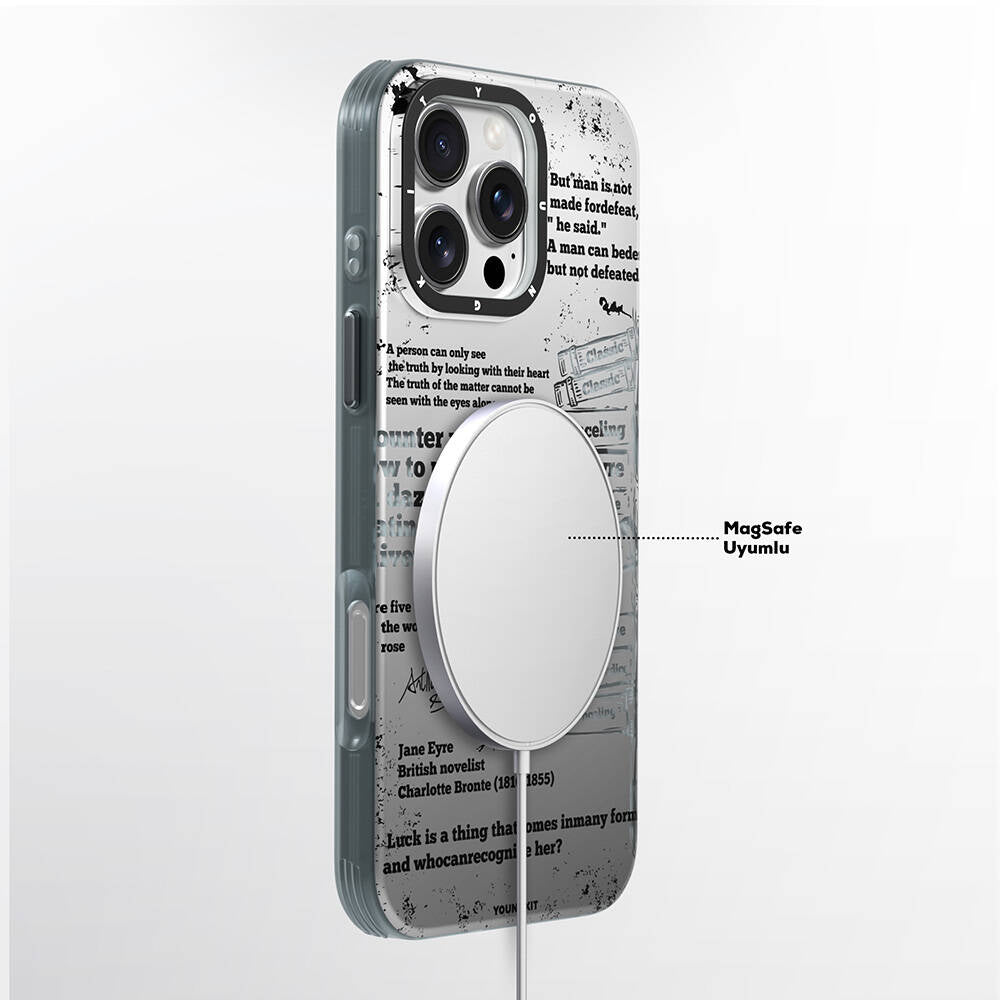 Apple iPhone 16 Pro Kılıf M-safe Şarj Özellikli Youngkit Literary Serisi Classic Kapak