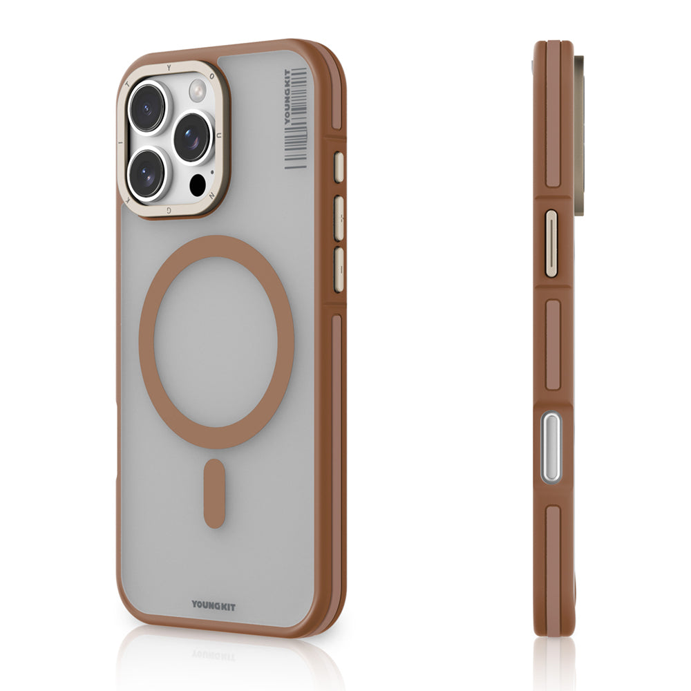 Apple iPhone 16 Pro Kılıf M-safe Şarj Özellikli Youngkit Rock Sand Serisi Kapak