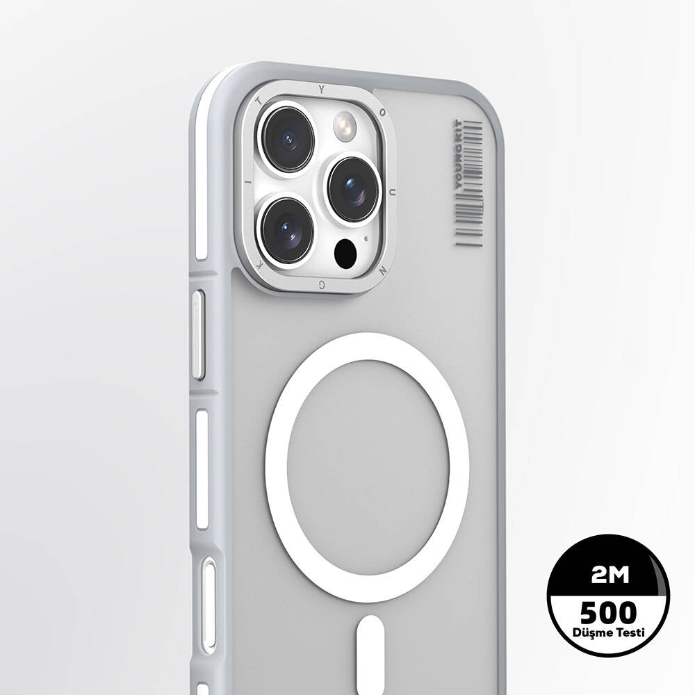 Apple iPhone 16 Pro Kılıf M-safe Şarj Özellikli Youngkit Rock Sand Serisi Kapak