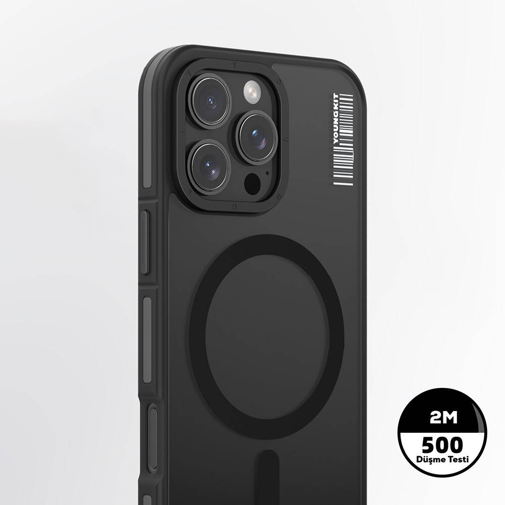 Apple iPhone 16 Pro Kılıf M-safe Şarj Özellikli Youngkit Rock Sand Serisi Kapak