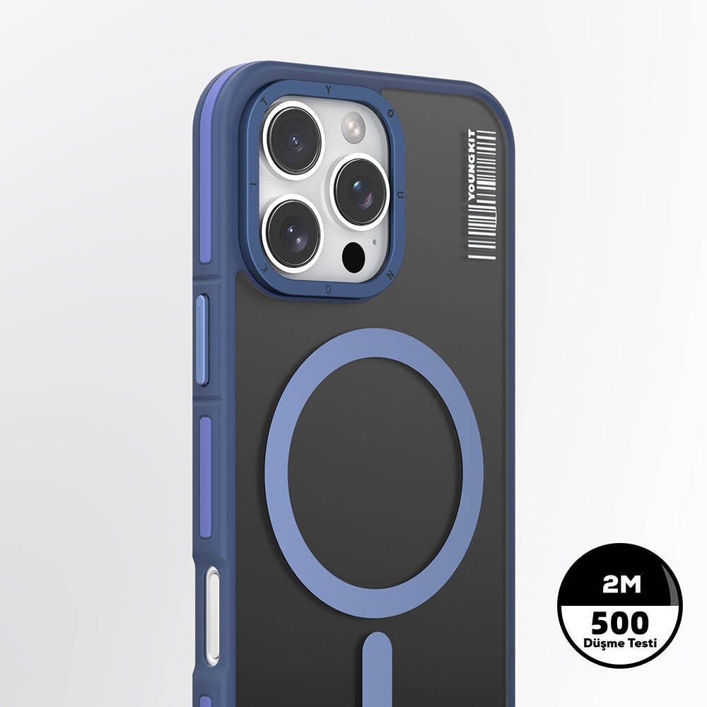 Apple iPhone 16 Pro Kılıf M-safe Şarj Özellikli Youngkit Rock Sand Serisi Kapak
