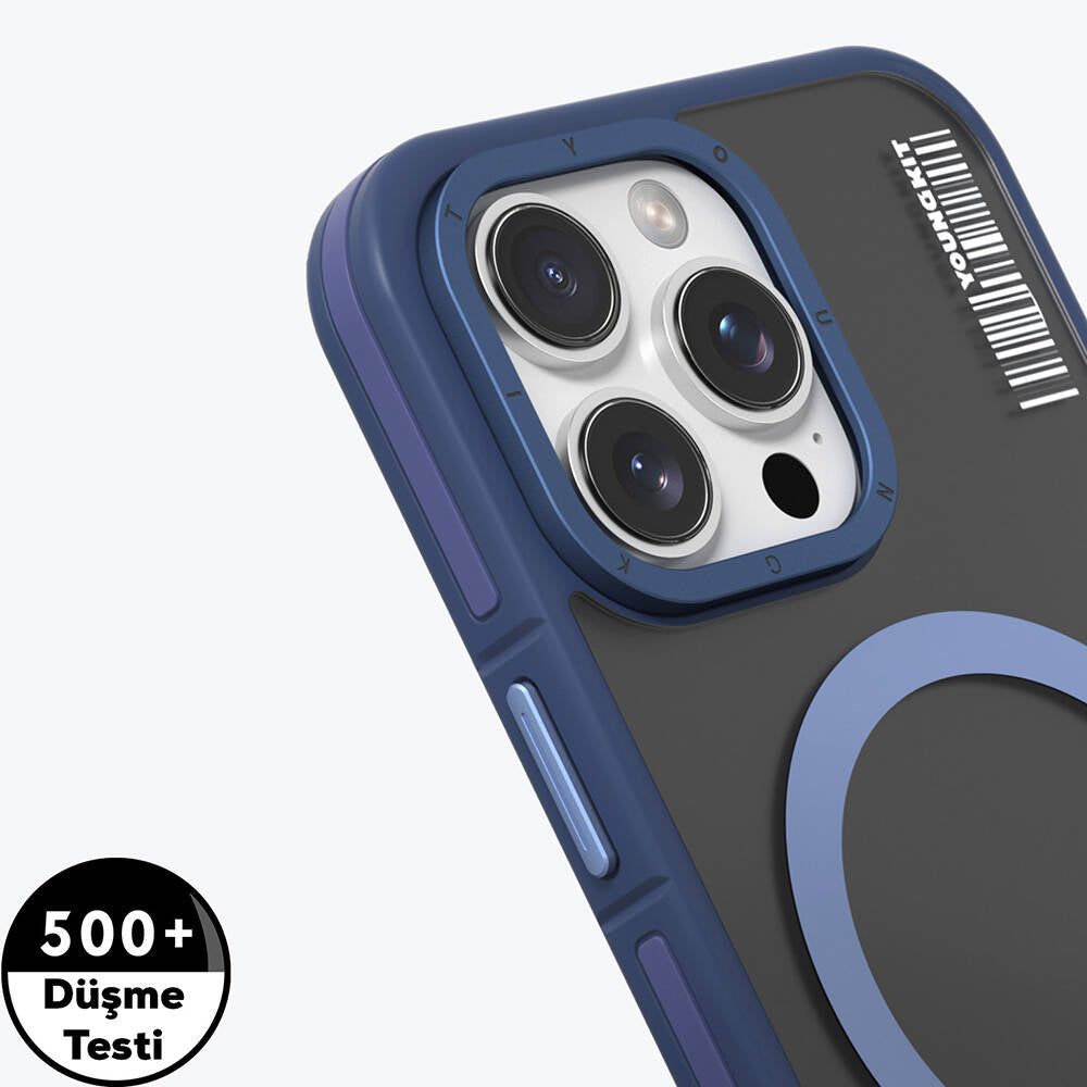 Apple iPhone 16 Pro Kılıf M-safe Şarj Özellikli Youngkit Rock Sand Serisi Kapak