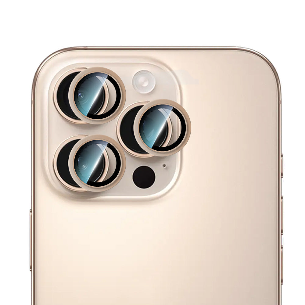 iPhone 16 Pro Max Uyumlu CaseWorld Alloy Serisi Oleofobik Anti Reflective Kamera Lens Koruyucu Gold