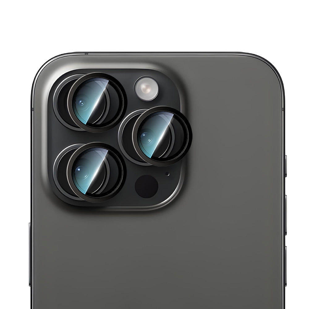 iPhone 16 Pro Max Uyumlu CaseWorld Alloy Serisi Oleofobik Anti Reflective Kamera Lens Koruyucu Siyah