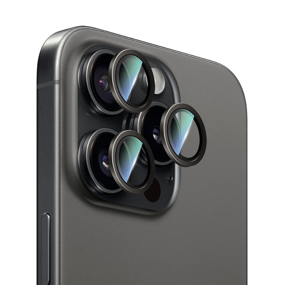 iPhone 16 Pro Max Uyumlu CaseWorld Alloy Serisi Oleofobik Anti Reflective Kamera Lens Koruyucu Siyah