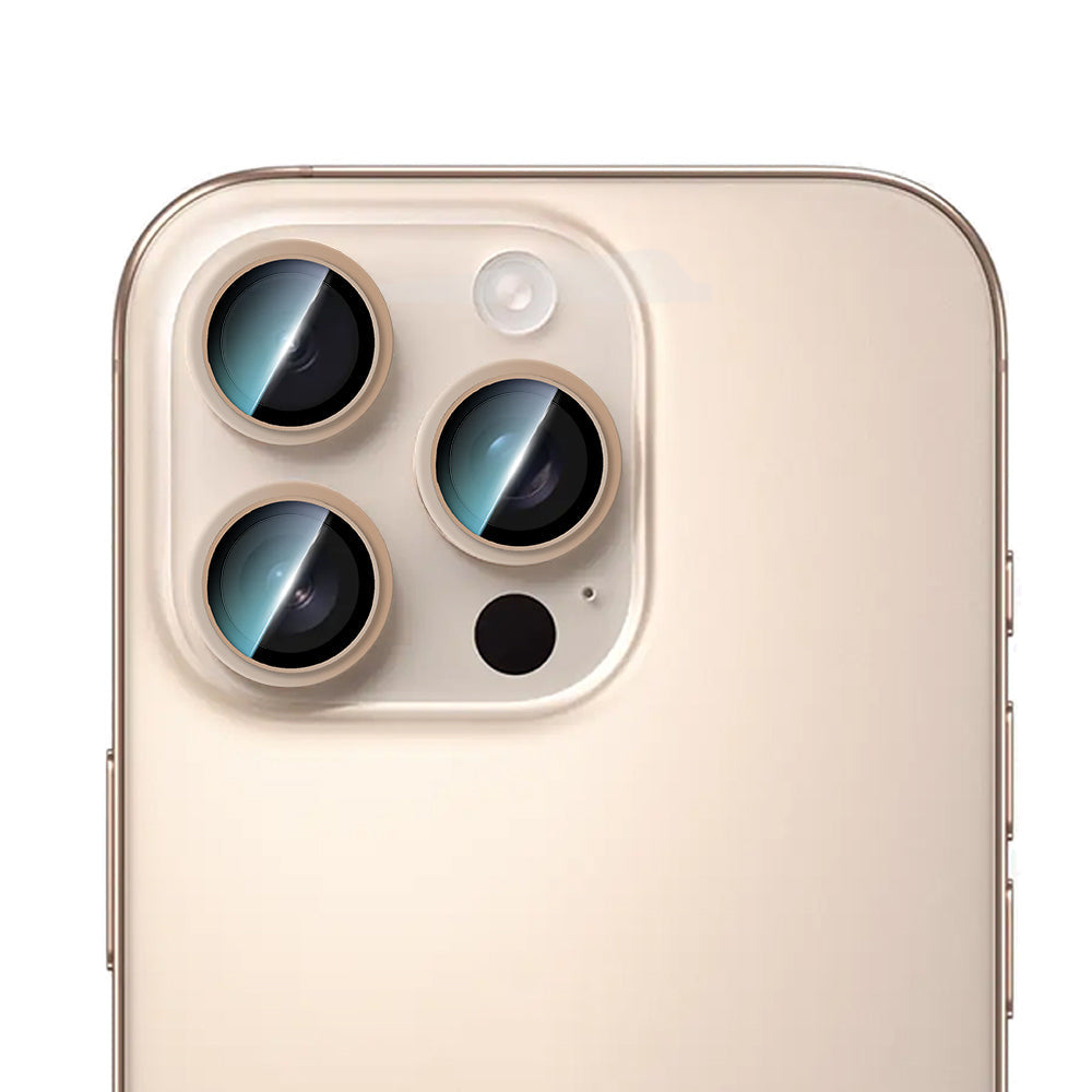 iPhone 16 Pro Max Uyumlu CaseWorld Alloy Serisi Oleofobik Anti Reflective Kamera Lens Koruyucu Gold