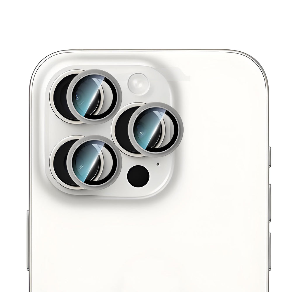 iPhone 16 Pro Max Uyumlu CaseWorld Alloy Serisi Oleofobik Anti Reflective Kamera Lens Koruyucu Gümüş